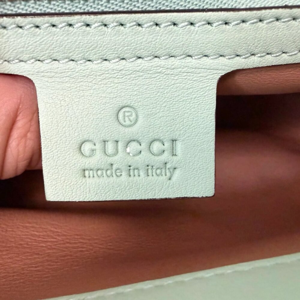 Gucci Medium Marmont Python Embossed Green Leather - image 11